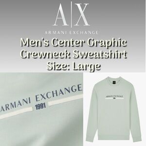 ✨A|X Armani Exchange - Men's Center Graphic Crewneck Sweatshirt - NWT- Size: LG